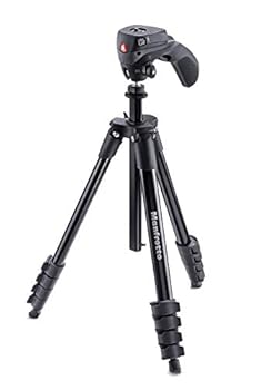 【中古】Manfrotto 三脚 COMPACT Action フォト・ムービーキット アルミ 5段 ブラック MKCOMPACTACN-BK