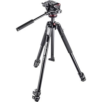 【中古】Manfrotto マンフロット 写真機 三脚架 MK190X3-2W 190 Aluminum 3 Section Tripod Kit with MHXPRO-2W Fluid Head Black