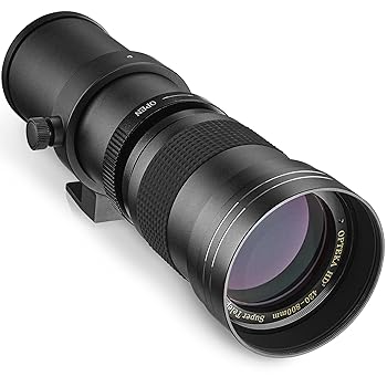 【中古】Opteka 420-800粍 f/8.3 固定ディスク 望遠望遠レンズ Canon EOS 90D、80D、77D、70D、60D、50D、7D、6D、5D、5DS、1DS、T7i、T7、T7、T6s、T6、T6、T5i
