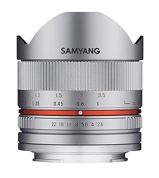 【中古】【39shop】SAMYANG★単焦点魚眼レンズ 8mm F2.8 II シルバー フジフイルム X用 APS-C用(非常に良い)｜アトリエ絵利奈
