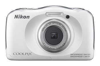 【中古】Nikon デジタル写真機 S33 雨合羽 1317万絵素 S33 白いこと S33WH