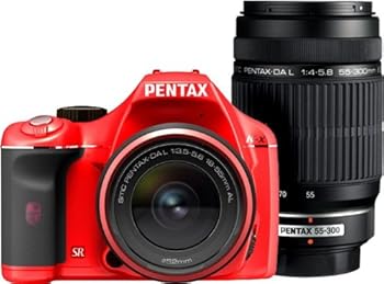 【中古】PENTAX デジタル一眼二眼レフ写真機 K-x ダブルズームキットレッド