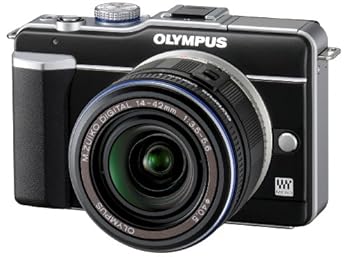 【中古】OLYMPUS 鏡鑑受け答え一眼 PEN E-PL1水晶体一揃いの道具 黒いこと E-PL1 LKIT BLK
