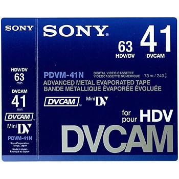 【中古】SONY PDVM-41N/3 ミニDVCAM/HDV磁気テープ 32分 10本容器に並べる