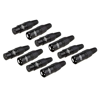 【中古】【39shop】XLRコネクタ,CableCreation★5本入れ XLR 3Pinピンオス/メス オーディオマイク マイクロフォンコネクタ ブラック(非常に良い)|アトリエ絵利奈
