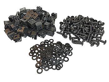 【中古】【39shop】RackGold★ブラック 10-32 スライドオン ケージナット&ネジ ワッシャー 100個パック - 米国製(非常に良い)｜アトリエ絵利奈