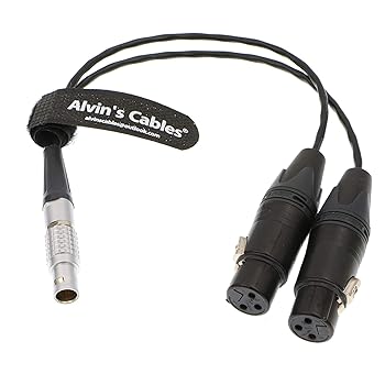 【中古】Alvin\'s Cables Atomos Shogun Monitor Recorder 用の XLR Breakout Audio Input 入力 ケーブル 10 pin to デュアル XLR 3 pin メス