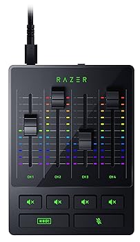 【中古】【39shop】Razer★Audio Mixer オーディオミキサー ミュートボタン ストリーミング配信 オーディオインターフェース 4チャンネル プリアンプ XLR入力 USB接(非常に良い)|アトリエ絵利奈