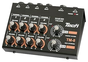 【中古】【39shop】TECH★8ch マイクロミキサー 1.2mケーブル X 2 TM-8（良い）｜アトリエ絵利奈