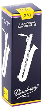 【中古】【39shop】バンドーレン★バリトンサクソフォンリード トラディショナル 硬さ : 2-1/2 5枚入り(非常に良い)|アトリエ絵利奈