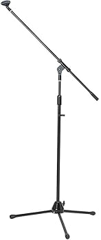 【中古】【39shop】KC★ブームマイクスタンド ストレートタイプ兼用 MBCS/BK ブラック x 6本セット ソフトケース、マイクホルダー付（良い）｜アトリエ絵利奈