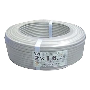 【中古】富士電線工業 低圧配電用有線テレビ VV-F 2.6mm×2c 100M一巻き