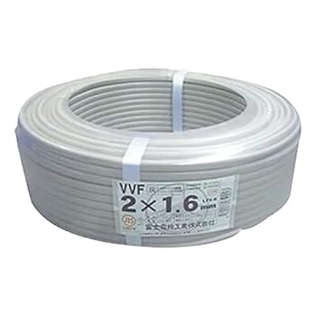 【中古】富士電線工業 低圧配電用ケーブル VVF 2心×2.0mm 100m 灰