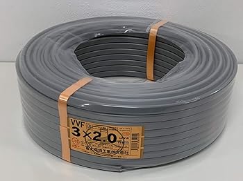 【中古】富士電線工業 低圧配電用有線テレビ VV-F 2.0mm×3c 灰 100M一巻き