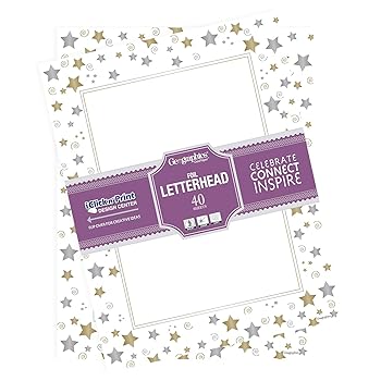 【中古】Design Paper, 24 lbs., Stars \u0026 Swirls, 8-1/2 x 11, White, 40/Pack 並行輸入品