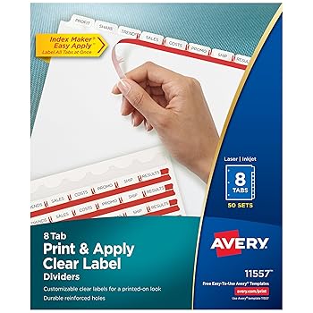 【中古】Index Maker Clear Label Punched Divider, 8-Tab, Letter, White, 50 Sets 並行輸入品