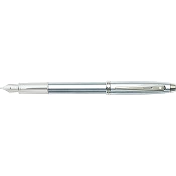 【中古】Sheaffer Brushed Chromed Nickel Plated Trim Fountain Pen 筆 並行輸入品