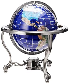 【中古】【39shop】ユニークアートUnique★Art Since 1996 Unique Art 13Inch Tall Table Top Blue Lapis Ocean Gemstone World Globe with 並行輸入品（良い）｜アトリエ絵利奈