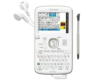 【中古】SHARP パウダーコンパクト色つや陰電子字引きBrain TOEIC打つ手模範例 白いこと系 PW-AC21-W