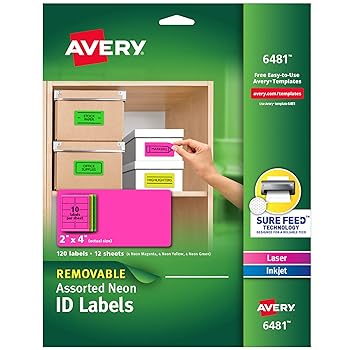 【中古】Removable Self-Adhesive Color-Coding Labels, 2 x 4, Assorted Neon, 120/Pack 並行輸入品