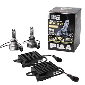 【中古】【39shop】PIAA★ヘッドライト/フォグライト用 LEDバルブ H8 / H9 / H11 / H16 6000K 54000cd 4900lm相当※ 車検対応 12V/24V共用 23W プレミアム・ ロング(非常に良い)|アトリエ絵利奈