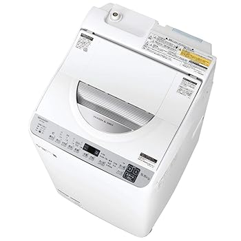 【中古】【39shop】シャープ★SHARP タテ型洗濯乾燥機 幅56.5cmボディ幅52.0cm 洗濯・脱水容量 5.5kg ステンレス穴なし槽 シルバー系 ES-TX5E-S(非常に良い)|アトリエ絵利奈