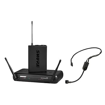 【中古】【39shop】SHURE★シュア SVX14/PG31 ワイヤレスシステム : B帯 ハンズフリー SVX1/PG31ヘッドウォーン型マイク SVX4受信機 セット フィットネス スピーチ(非常に良い)|アトリエ絵利奈