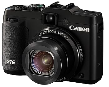 【中古】Canon デジタル写真器 PowerShot G16 広角28粍 光学5倍望遠レンズ 黒いこと PSG16