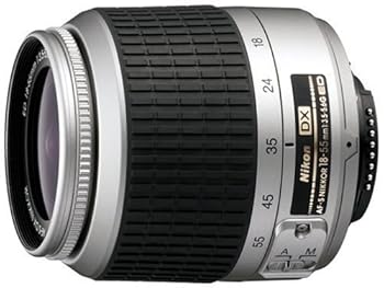 【中古】Nikon AF-S DX ズームニッコール ED 18-55粍 F3.5-5.6G しろがね色 デジタル一眼二眼レフ用