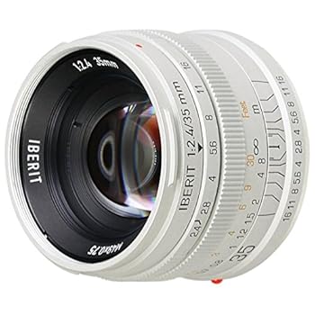 【中古】【39shop】KIPON★単焦点レンズ IBERIT イベリット 35mm f / 2.4レンズ for Fujifilm Xレンズ Frosted Silverつや消し シルバー(非常に良い)｜アトリエ絵利奈
