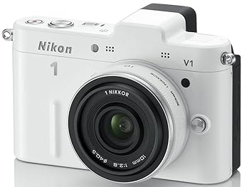 【中古】Nikon ミラーレス一眼カメラ Nikon 1 ニコンワン V1 ブイワン 薄型レンズキット ホワイトN1 V1ULK WH