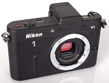 【中古】Nikon 鏡鑑受け答え一眼写真機 Nikon 1 ニコン一 V1 ブイ一 上半身 黒いこと N1 V1 BK