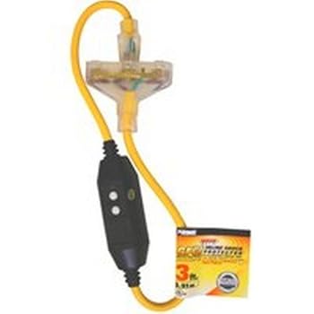 【中古】Prime gf320803 3 ' 12 /3 SJTWイエローインライン漏電遮断器トリプルタップアダプタ