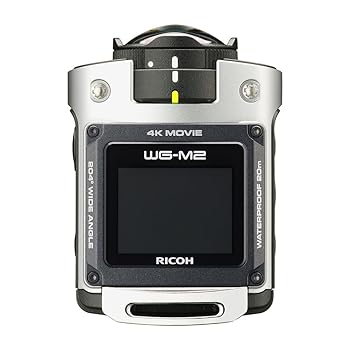 【中古】RICOH 雨合羽動き写真器 WG-M2 しろがね色 4K映像 超広角204度 ハウジング不必要 雨合羽20m 耐衝撃2m 03813
