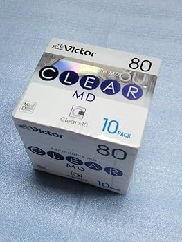 【中古】Victor ミニレコード盤 80分 CLEARつづき物 しろがね色 10枚 MD-80QX10