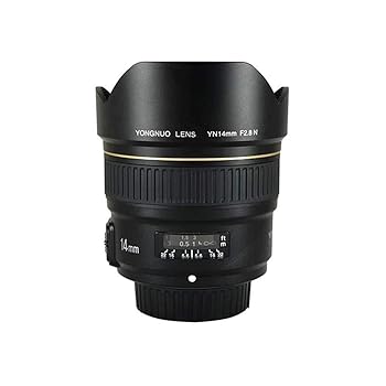 【中古】YONGNUO YN14粍 F2.8N 超広角プライム水晶体 大差しわたしAF MF Nikon デジタル一眼二眼レフ写真機用