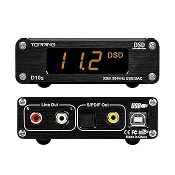 【中古】TOPPING D10s DAC Mini USB DAC XMOS XU208 ES9038Q2M DSD256 PCM 384kHz Hi-Res オーディオデスクトップ オーディオデコーダー ブラック