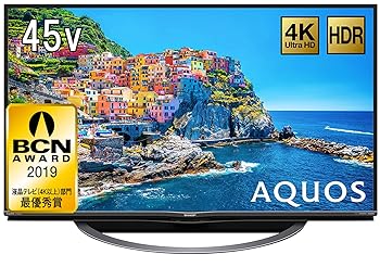 【中古】シャープ 45V型 液晶 テレビ AQUOS 4T-C45AJ1 4K Android TV 回転式スタンド 2018年モデル
