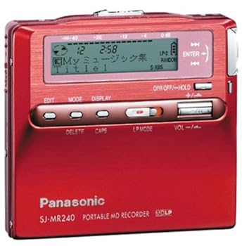 【中古】パナソニック 携帯型MD電気蓄音機 赤いこと SJ-MR240-R