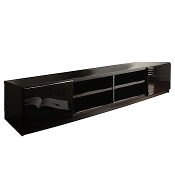 【中古】マストバイ テレビ台 ロビン 幅180cm・ブラック・前板鏡面タイプ・背面収納付