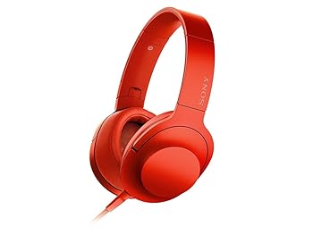 【中古】【39shop】ソニー★ヘッドホン h.ear on MDR-100A : ハイレゾ対応 密閉型 折りたたみ式 ケーブル着脱式/バランス接続対応 リモコン・マイク シナバーレッド(非常に良い)｜アトリエ絵利奈