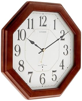 【中古】リズムRHYTHM CITIZEN シチズン 掛け時計 電波時計 ネムリーナハピネス 木枠 8MY472-006