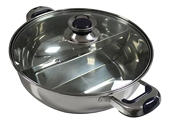 【中古】【39shop】HCX★32 cm Shabu Shabu Dual Sided Hot Pot With Divider by HCX(非常に良い)｜アトリエ絵利奈