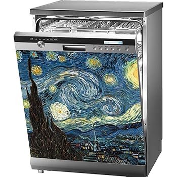 【中古】【39shop】ヴァンゴッホ★星月夜磁気食器洗い機カバー、フロントパネル用再利用可能なデカール、装飾食器洗い機マグネットカバー、有名な絵画の装飾、59.7 c(非常に良い)｜アトリエ絵利奈