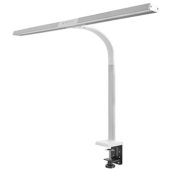 【中古】【39shop】wasser★42 LED 卓上ライト セード幅80cm 超ワイド クランプライト 調光 調色 T字型 デスクライト 目に優しい 学習机 読書 オフィス デスクスタン(非常に良い)|アトリエ絵利奈