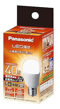【中古】パナソニック ミニクリプトン型 LED電球 口金直径17mm 電球40W形相当 電球色相当4.3W 小形電球・広配光タイプ 密閉器具対応 LDA4LGE17ESW