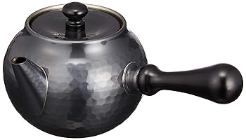 【中古】新光金属 急須 黒銅仕上げ 370ml 純銅黒銅仕上げ 鎚目急須 横手 BC-101