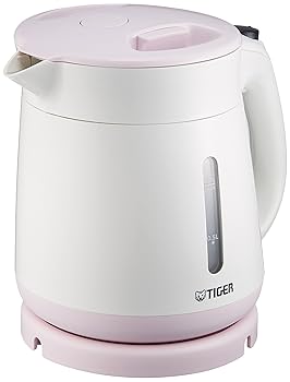 【中古】タイガー魔法瓶TIGER 電気ケトル 湯沸かし わく子 1.0L 転倒お湯漏れ防止 カラ炊き防止 ピンク PCI-G100P