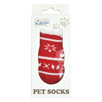 【中古】ランジュ L'ange DOG SOCKS christmasI M サイズ