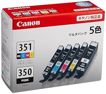 【中古】純正品 キヤノンCanon インクカートリッジ 5色マルチパック 型番：BCI-351+350／5MP 単位：1箱5色 ds-1100618